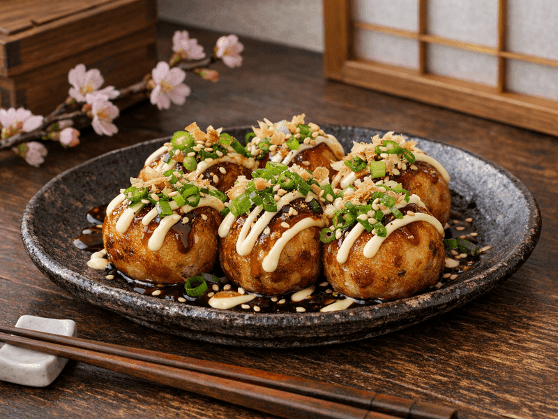 ネギマヨたこ焼き(Takoyaki (Negi Mayo))