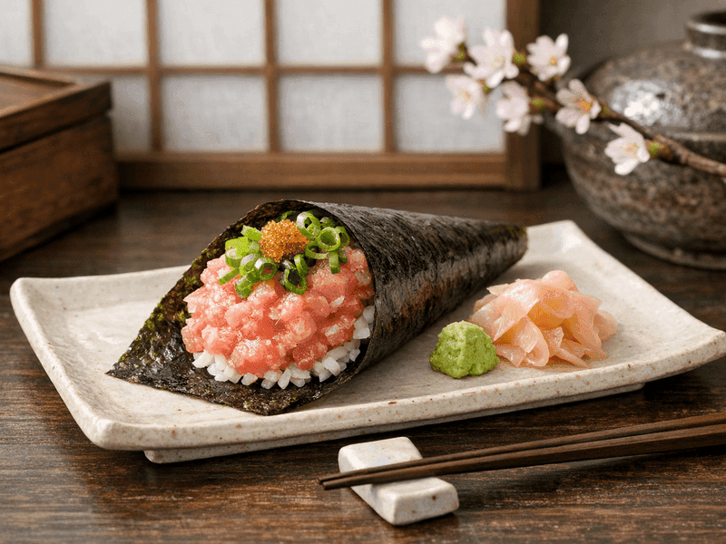 ネギトロ手巻き(Temaki Negitoro)