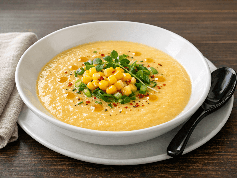 コーンスープ(すり流し)(Japanese-Style Sweet Corn Soup)
